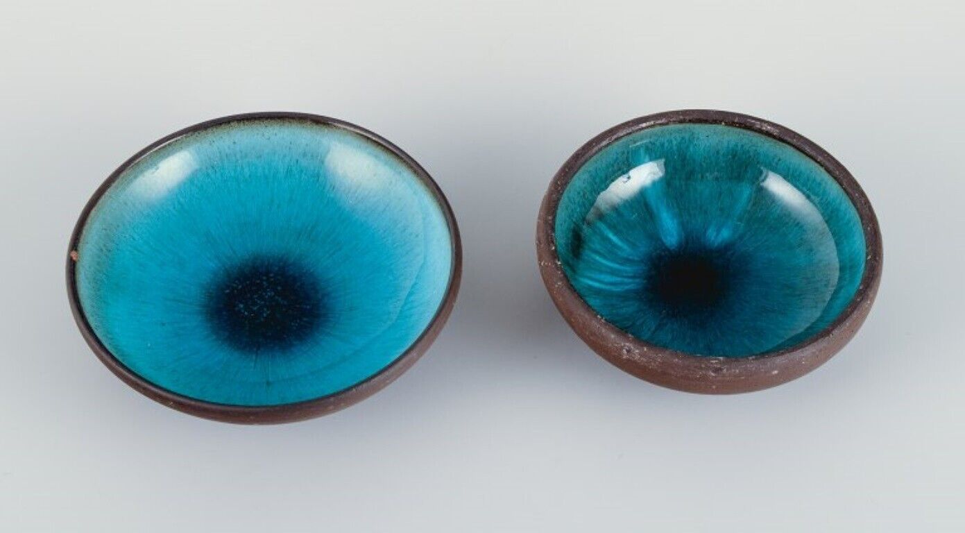 OSA Denmark Two small retro unique ceramic bowls 1970s