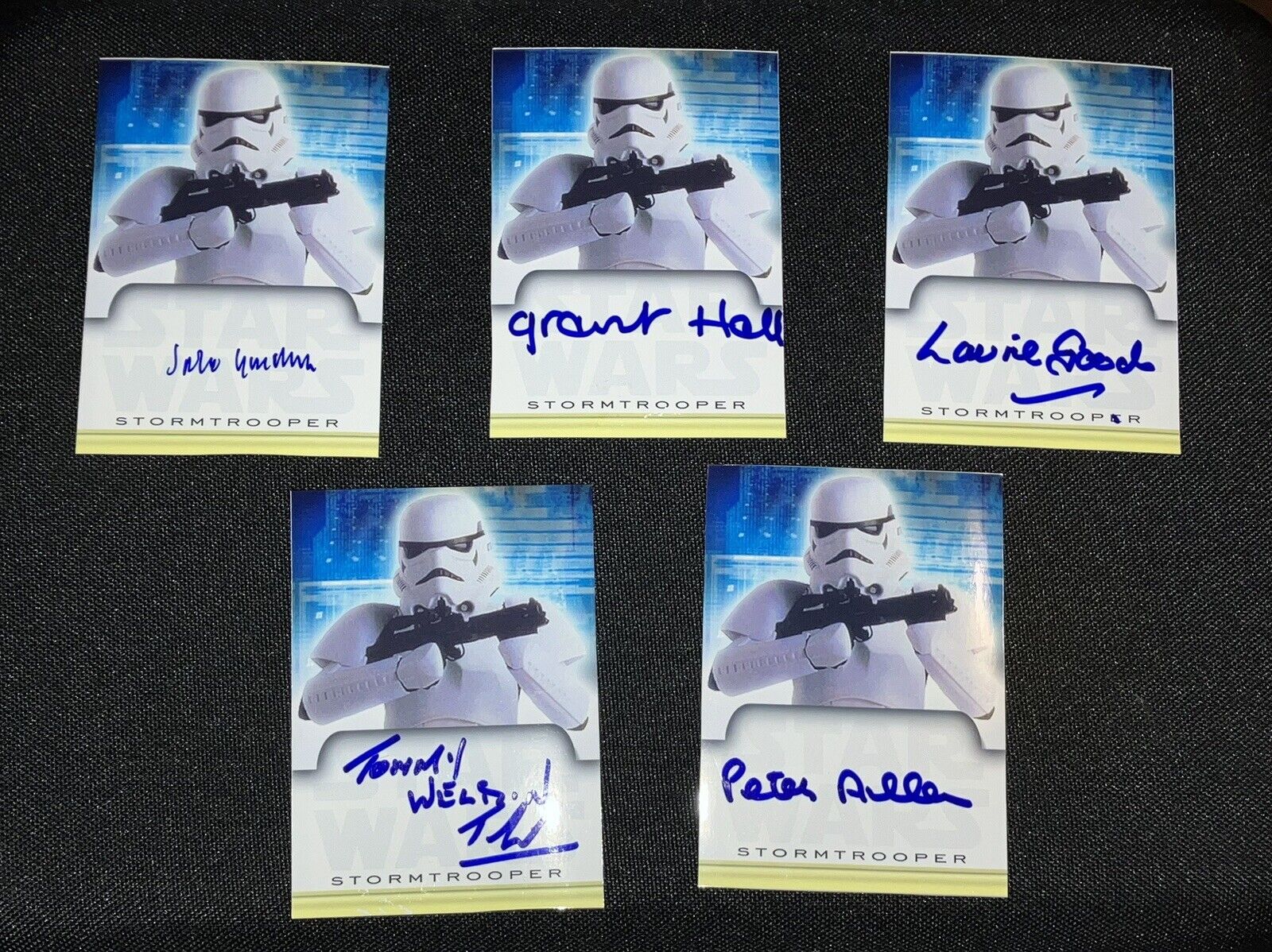 Lot X 5 Star Wars Hand Signed Autograph Stormtrooper Custom Cards