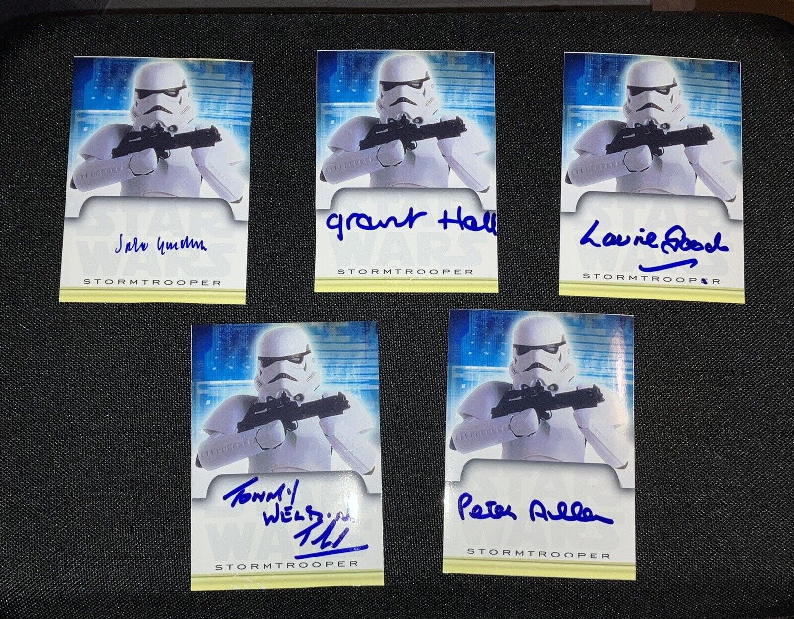 Lot X 5 Star Wars Hand Signed Autograph Stormtrooper Custom Cards