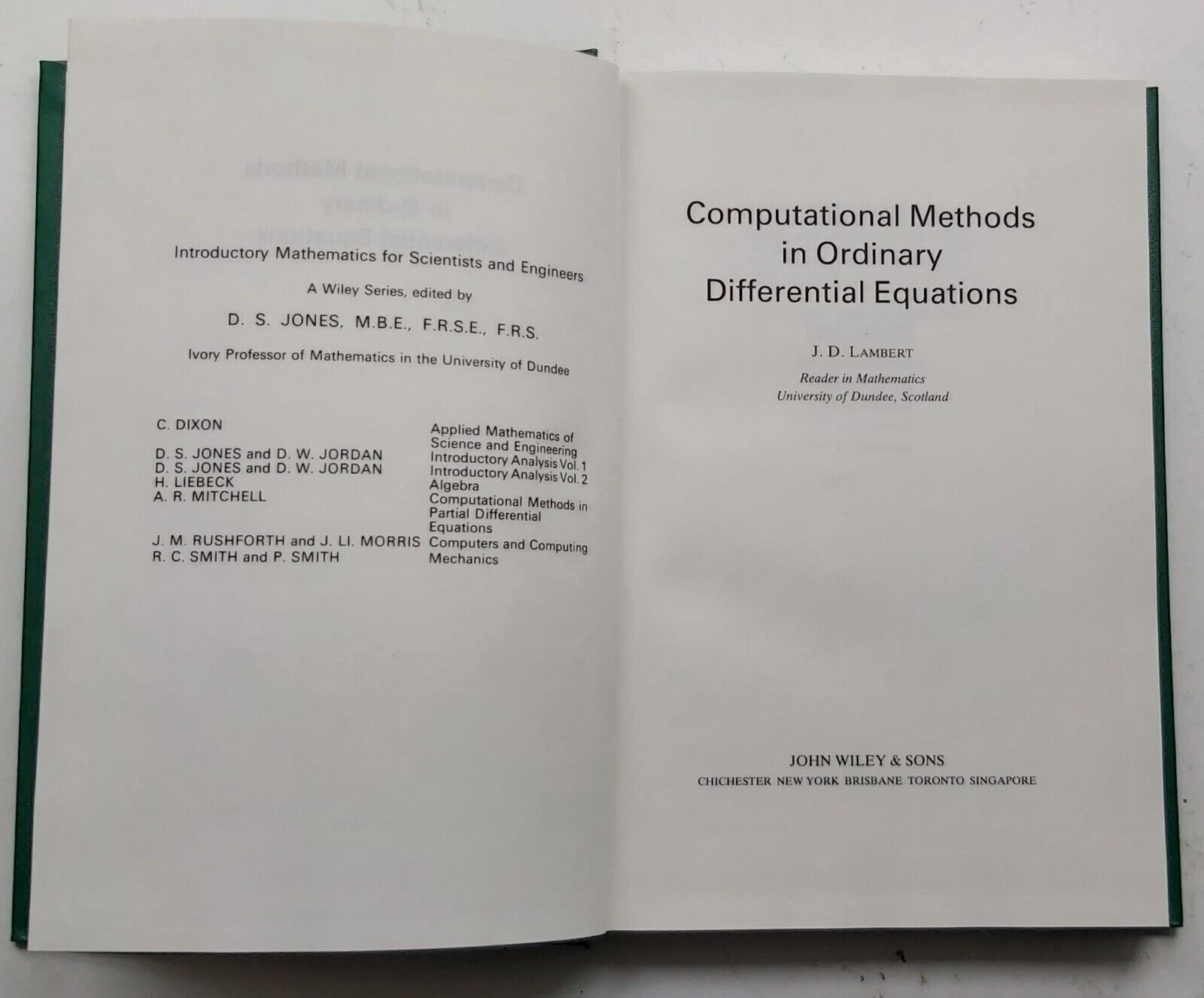 Computational Methods in Ordinary  Differential Equations