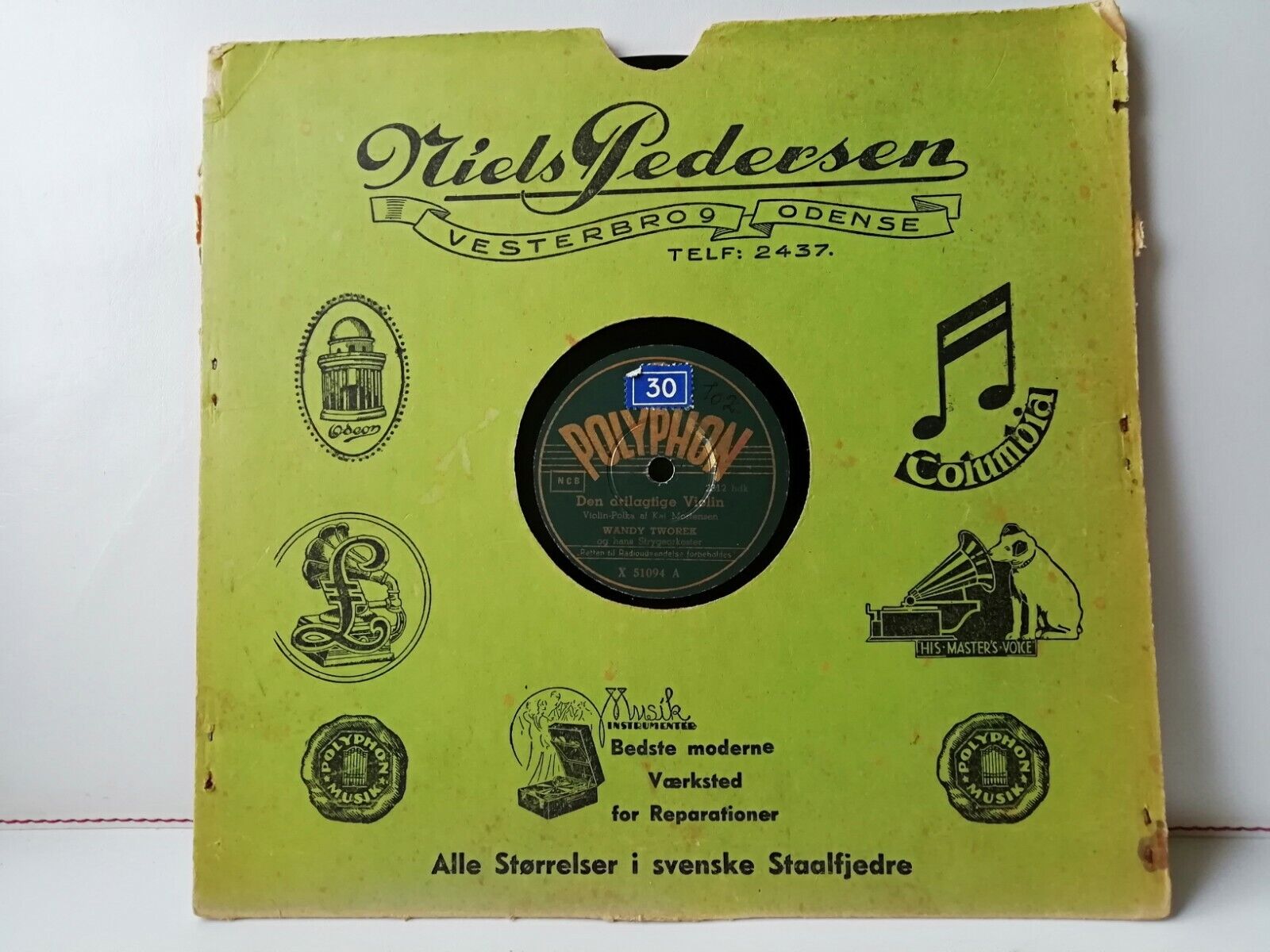 78 rpm record:Wandy TworekDen Drilagtige ViolinThe Violin SingsViolin-Polka