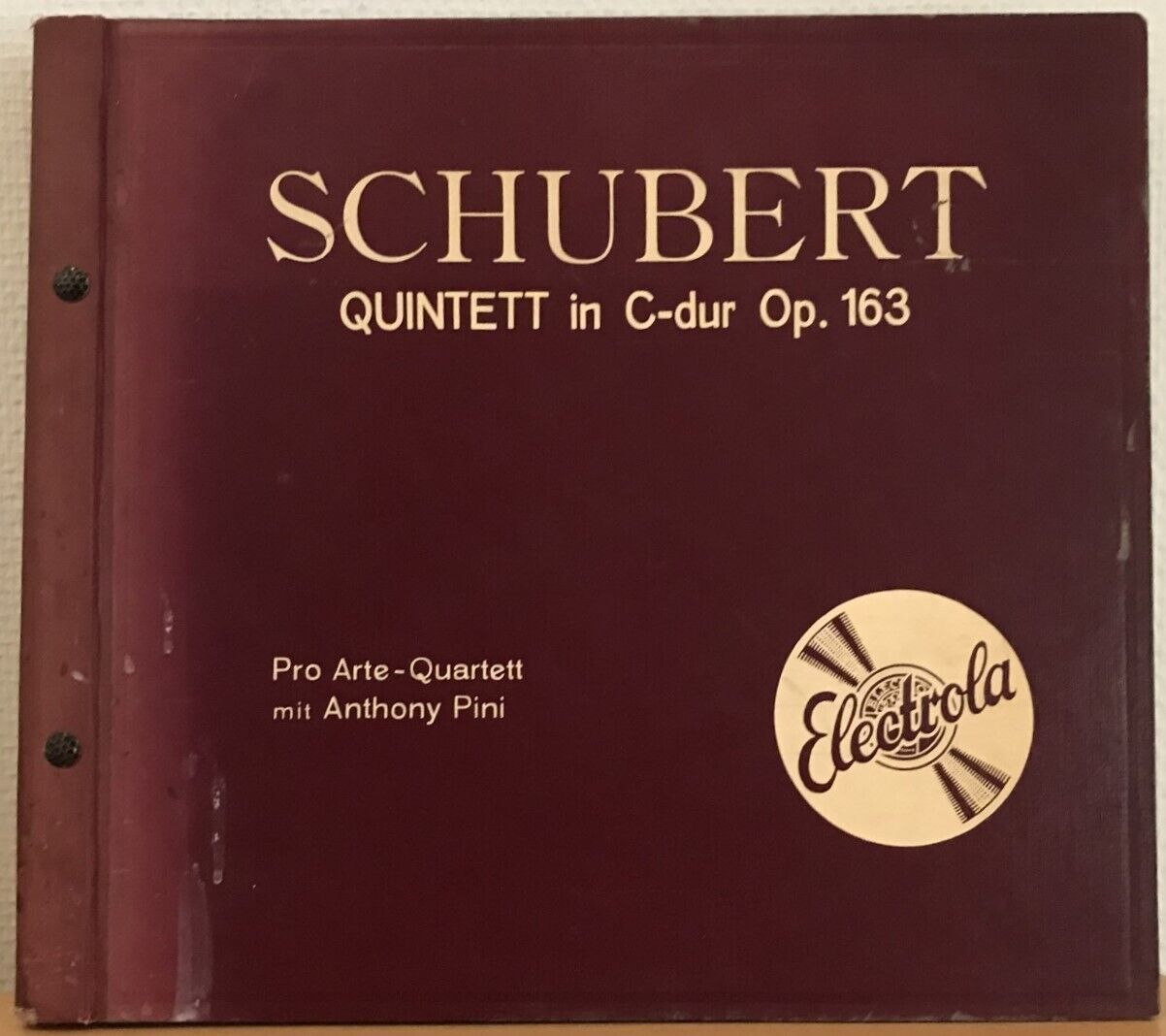 Pro Arte SQ Schubert (String quintet) Elec DB 2561-5 (5) orig album NM(-)