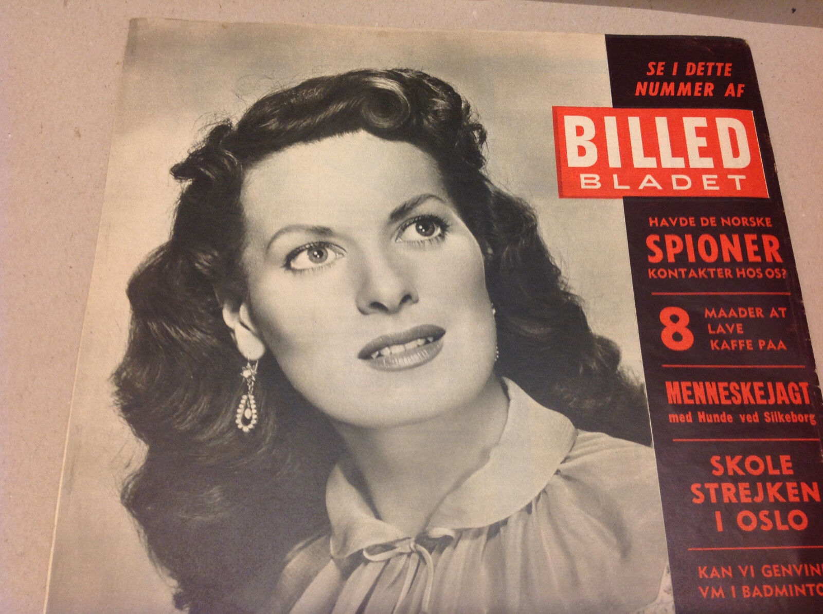 KING FREDERIK DENMARK MAUREEN O'HARA BACK VTG DANISH Magazine Billed-Bladet 1954