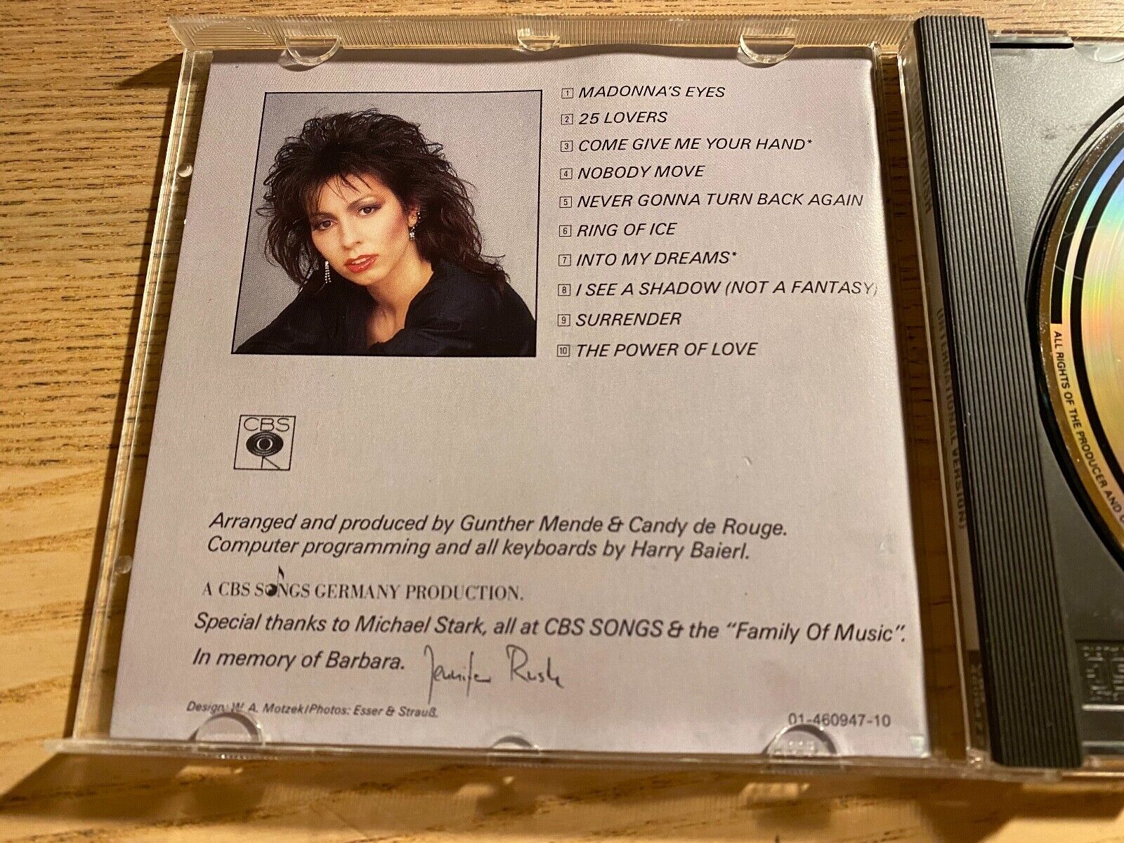 JENNIFER RUSH "INTERNATIONAL VERSION" 1984 CD ALBUM CBS RECORDS 10 TRACK AUSTRIA