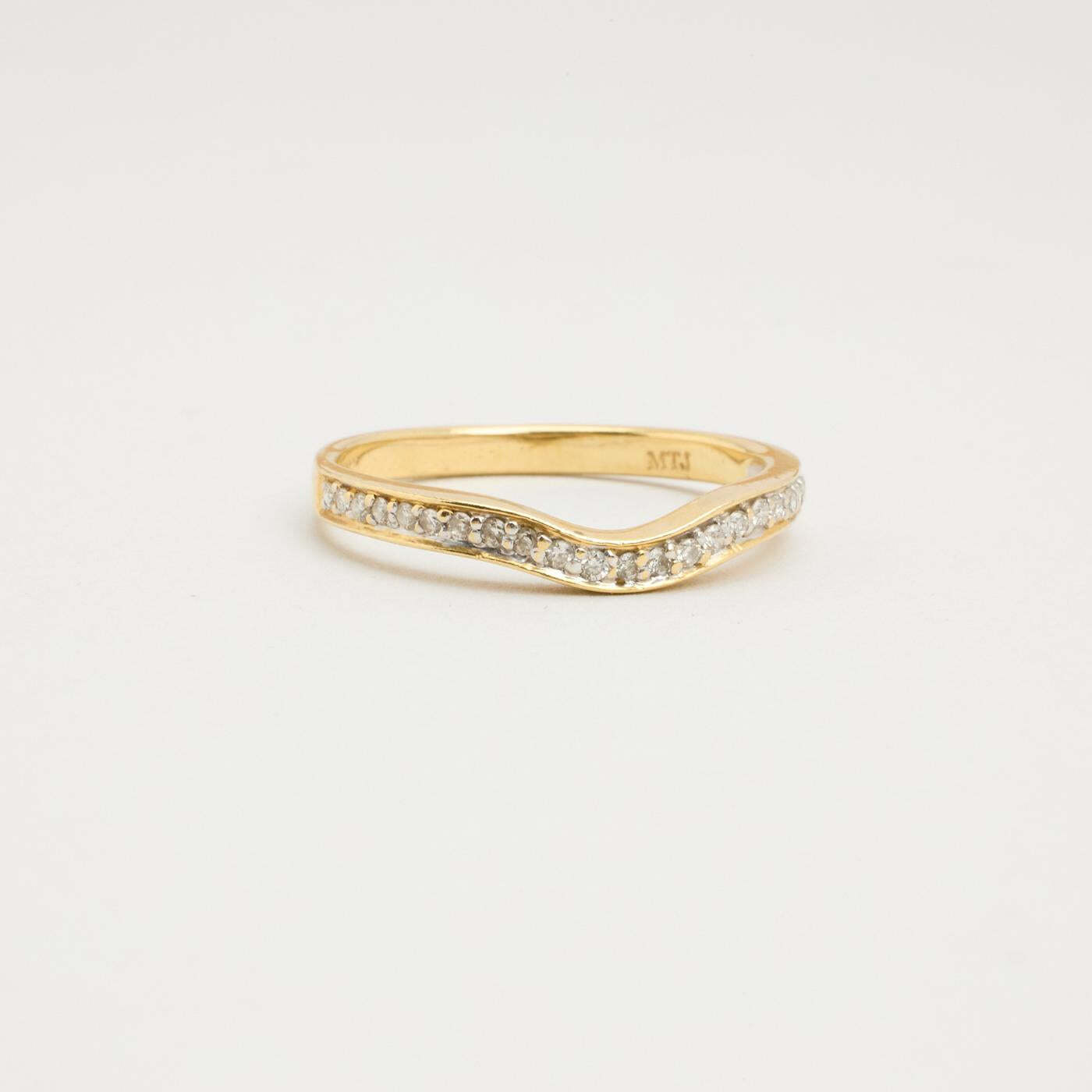 Ring with diamond (011 ct) in 14K Gold size 6¾ | Real Genuine Gold