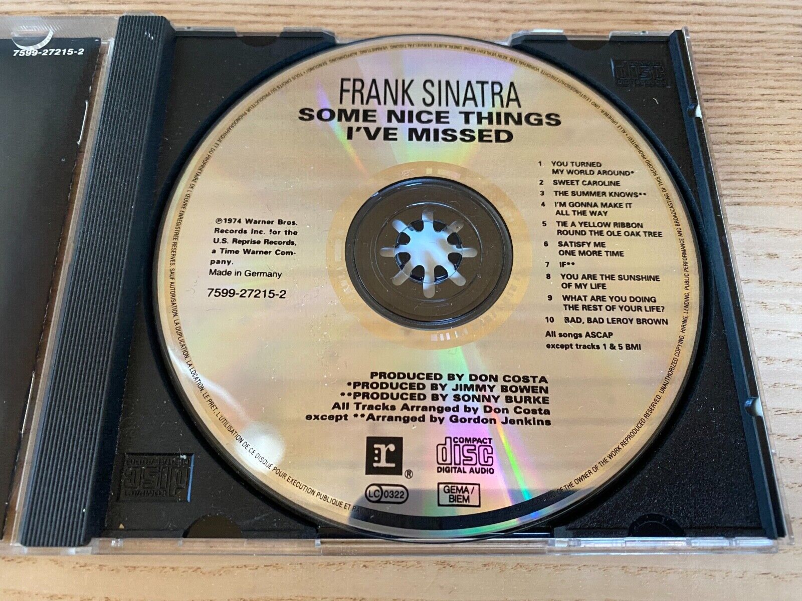 FRANK SINATRA "SOME NICE THINGS I´VE MISSED" 1974 SIRE RECORDS 10 TRACK CD ALBUM