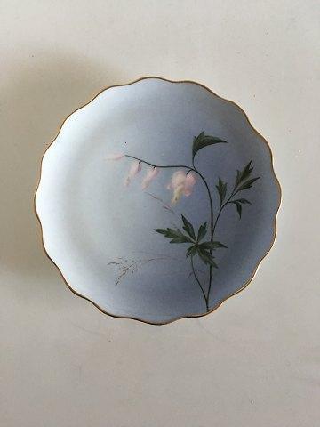 Bing  Grondahl Cake Plate with Flower decoration and goldrim