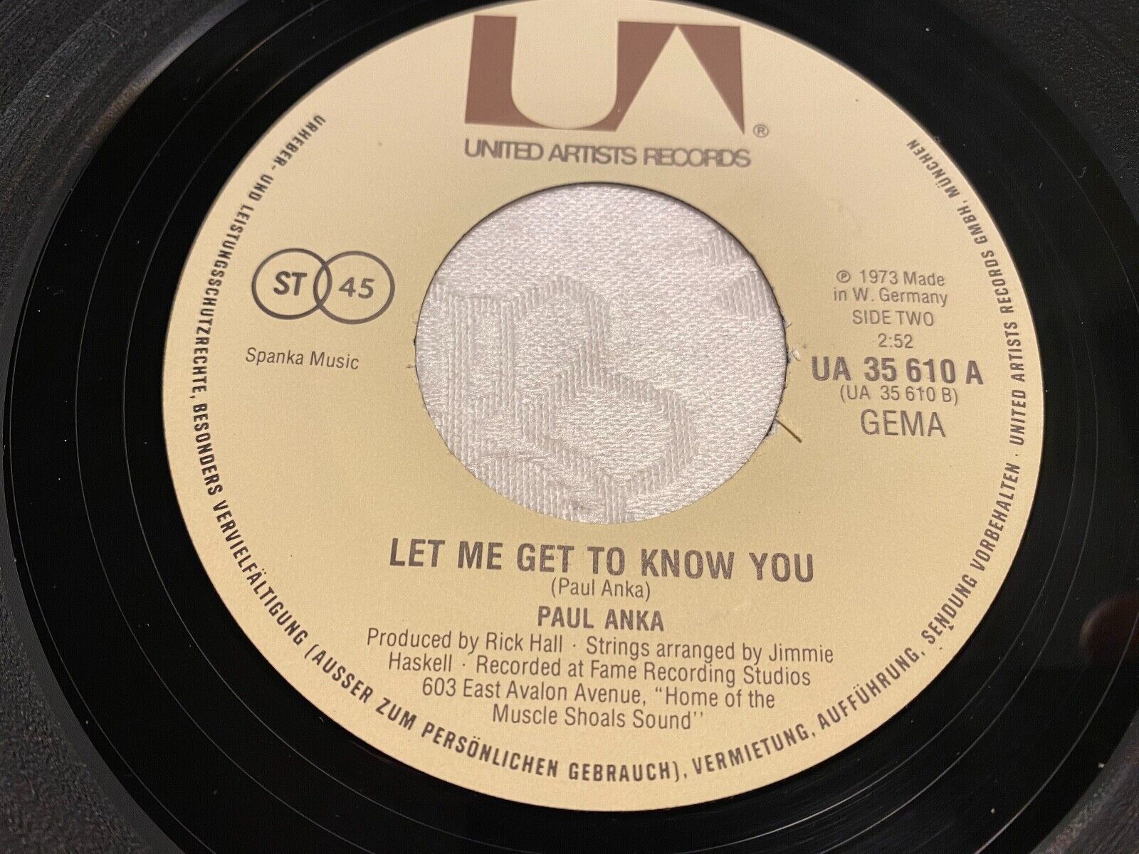 PAUL ANKA "FLASHBACK/LET ME GET TO KNOW YOU" 1973 UNITED ARTISTS RECORDS 45 RPM*