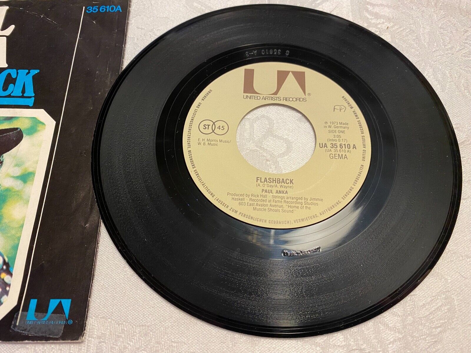 PAUL ANKA "FLASHBACK/LET ME GET TO KNOW YOU" 1973 UNITED ARTISTS RECORDS 45 RPM*