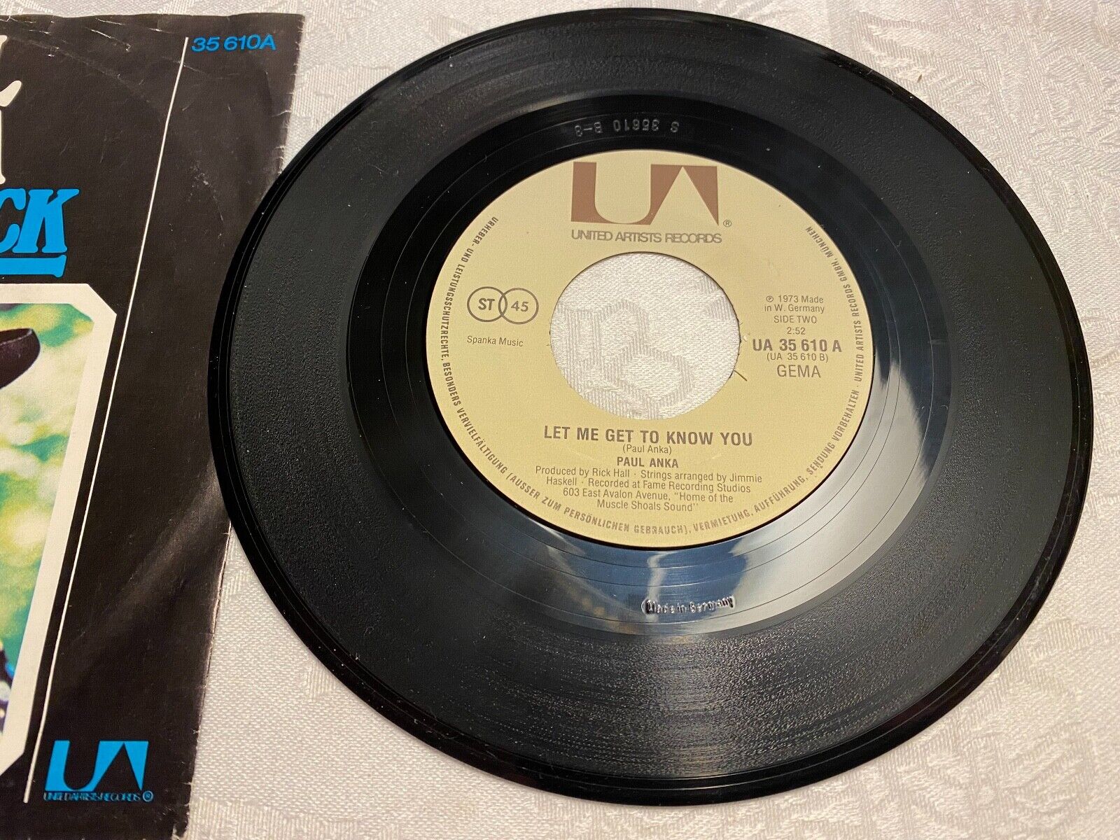 PAUL ANKA "FLASHBACK/LET ME GET TO KNOW YOU" 1973 UNITED ARTISTS RECORDS 45 RPM*