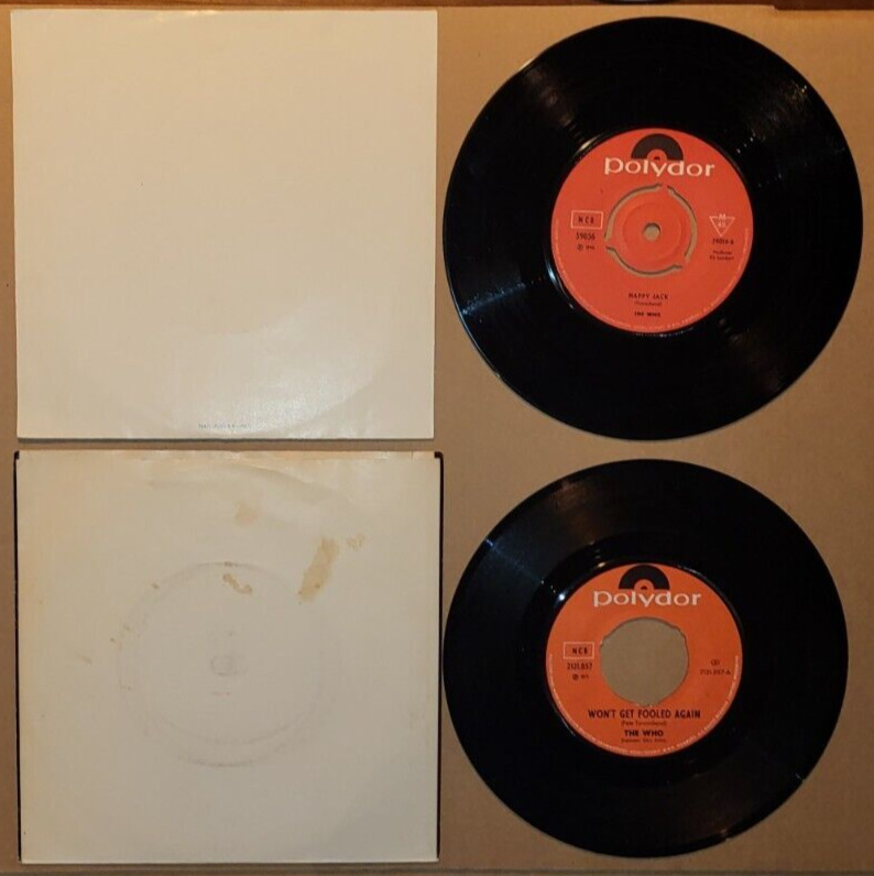 The WHO Happy Jack + Won't Get Fooled Again 7'' 45's Picture sleeves lot