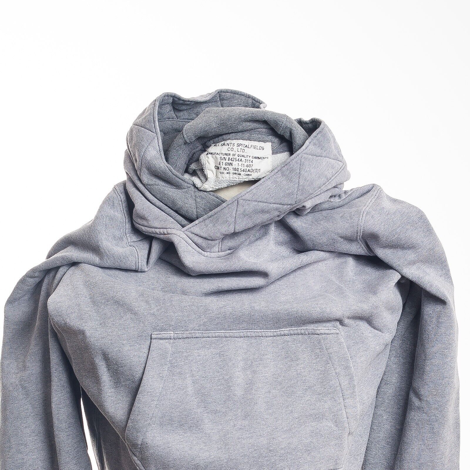 ALLSAINTS Gray Jersey Hoodie XL