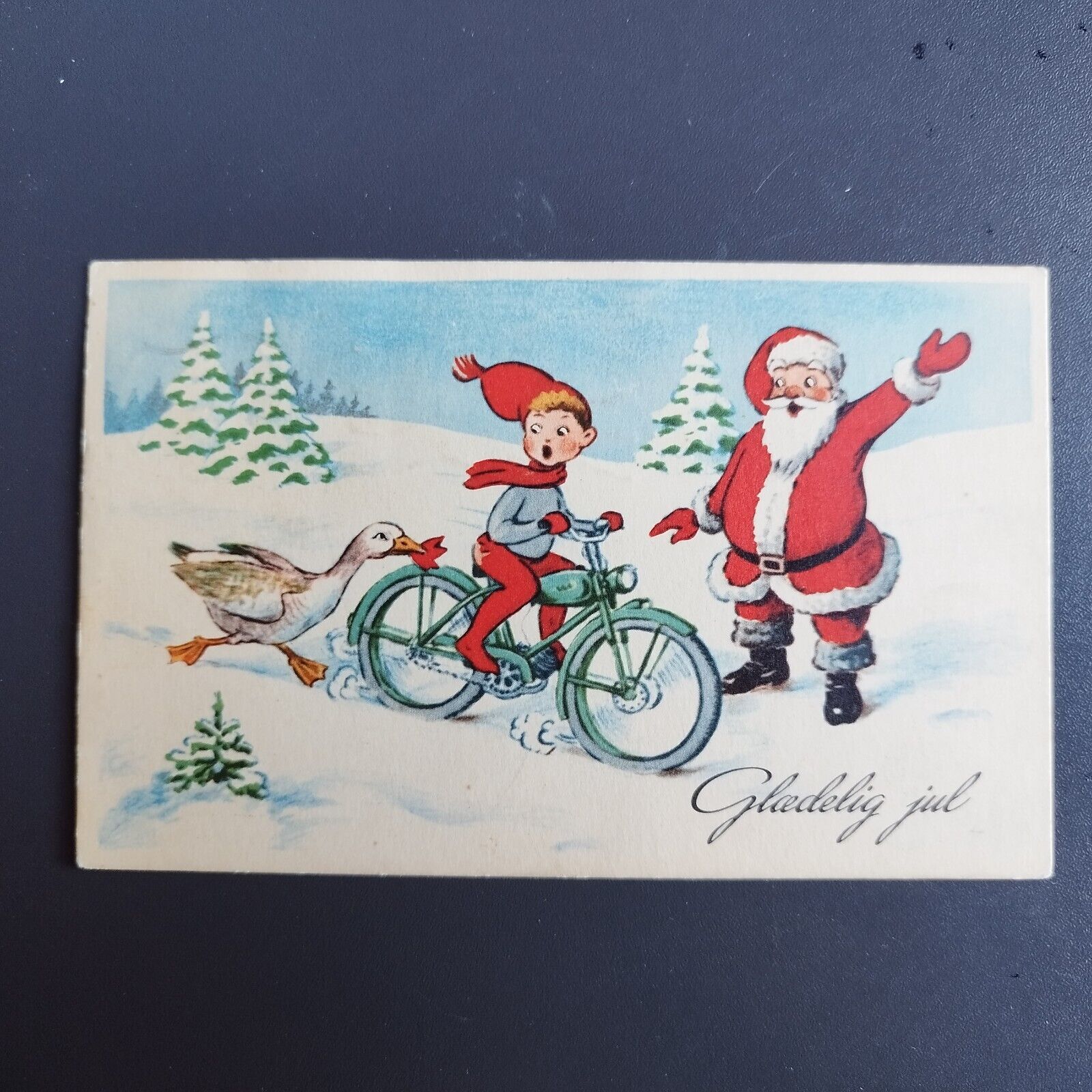 Vintage and collectible Danish Christmas card Posted  in 1958 -no 123 x