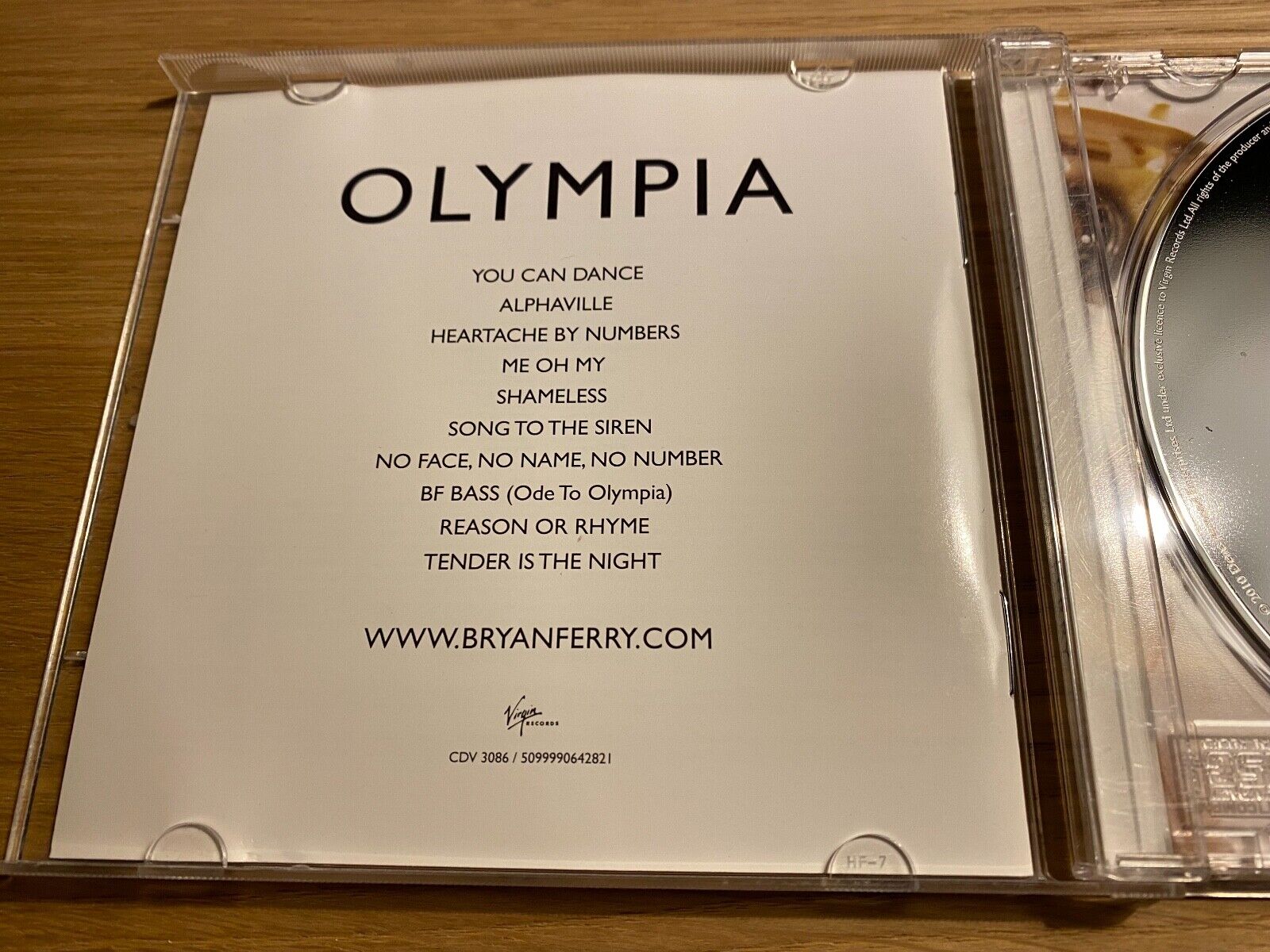 BRYAN FERRY "OLYMPIA" 2010 CD ALBUM 10 TRACK VIRGIN RECORDS KATE MOSS ON COVER**