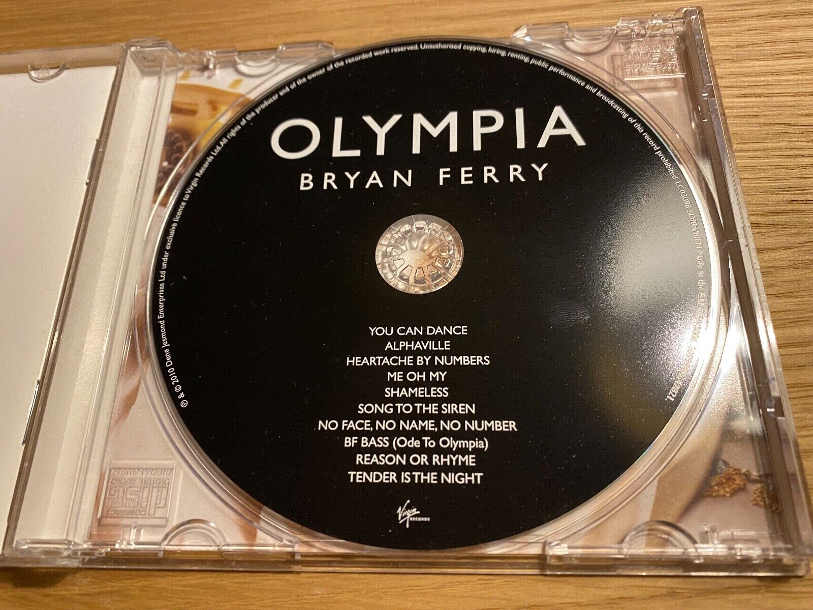 BRYAN FERRY "OLYMPIA" 2010 CD ALBUM 10 TRACK VIRGIN RECORDS KATE MOSS ON COVER**