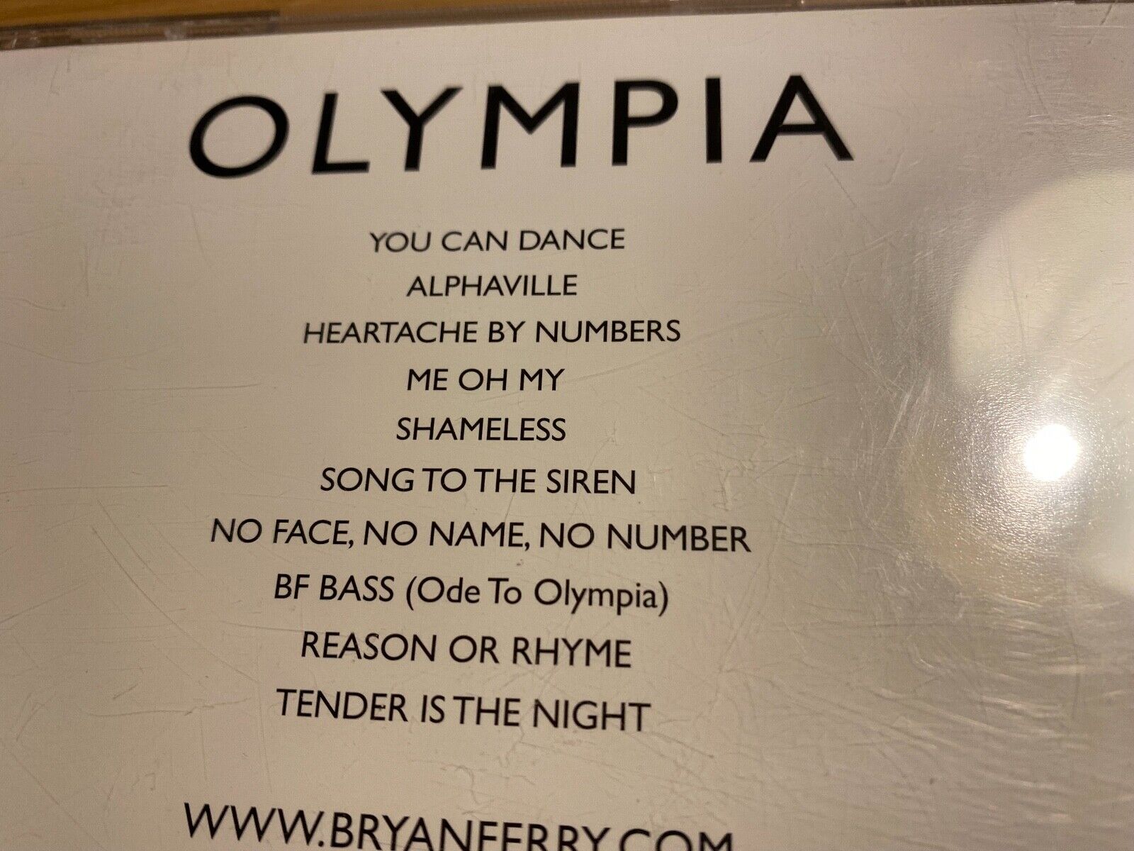 BRYAN FERRY "OLYMPIA" 2010 CD ALBUM 10 TRACK VIRGIN RECORDS KATE MOSS ON COVER**