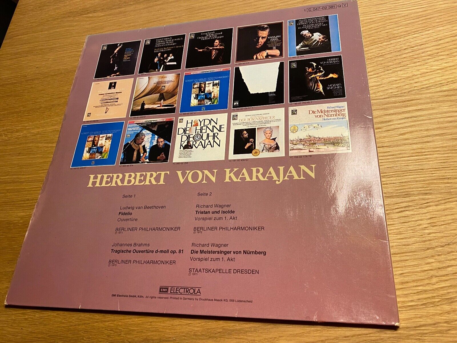 HERBERT VON KARAJAN QUADROPHONIC ELECTROLA RECORDS VINYL WGERMAN PRESS GATEFOLD