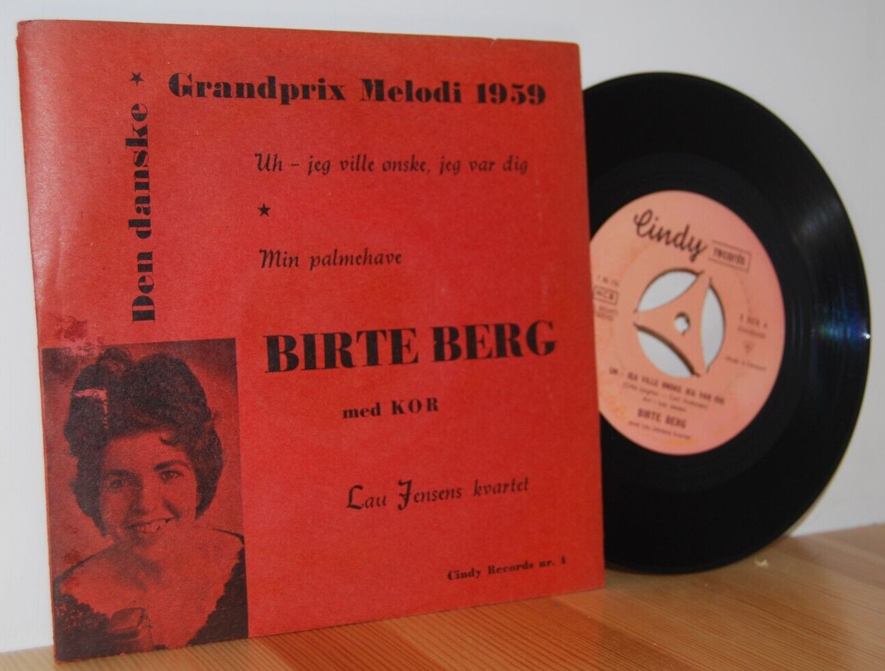 BIRTE BERG Grandprix Melodi 1959 EUROVISION Danish PS Picture Sleeve 45 7''