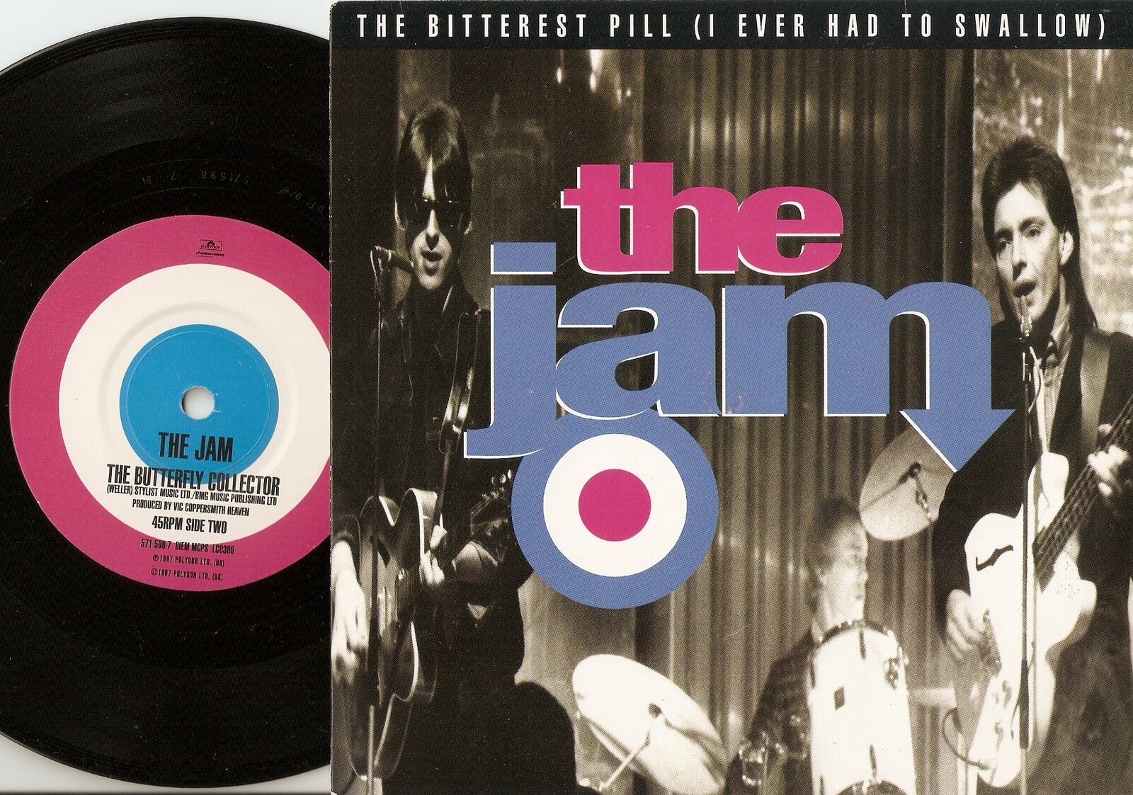 THE JAM THE BITTEREST PILL  THE BUTTERFLY COLLECTOR 45+PS 1997 MOD REVIVAL WHO