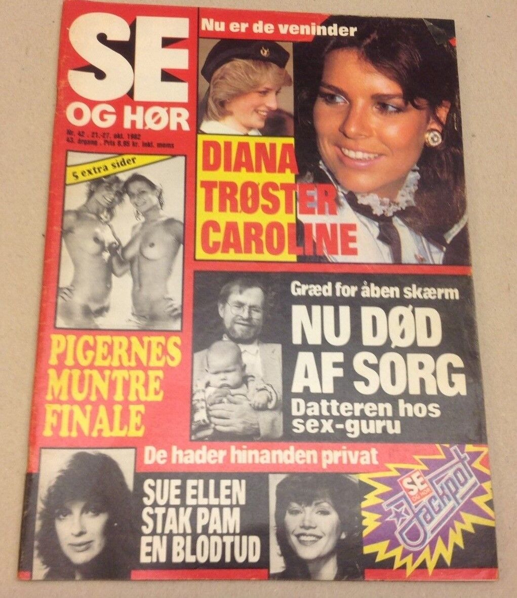 Princess Diana Lady Di Caroline Monaco Vtg Danish Magazine 1982 "Se og Hoer"