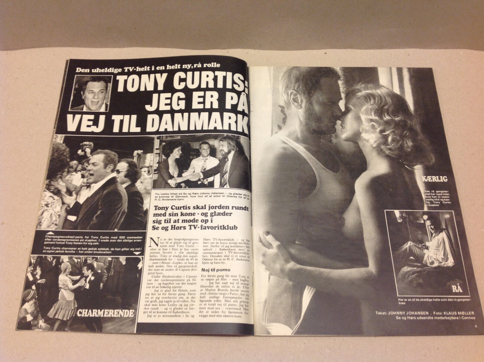 TONY CURTIS FRONT COVER HOLIDAY IN DENMARK RUMORS VINTAGE Danish Magazine 1974