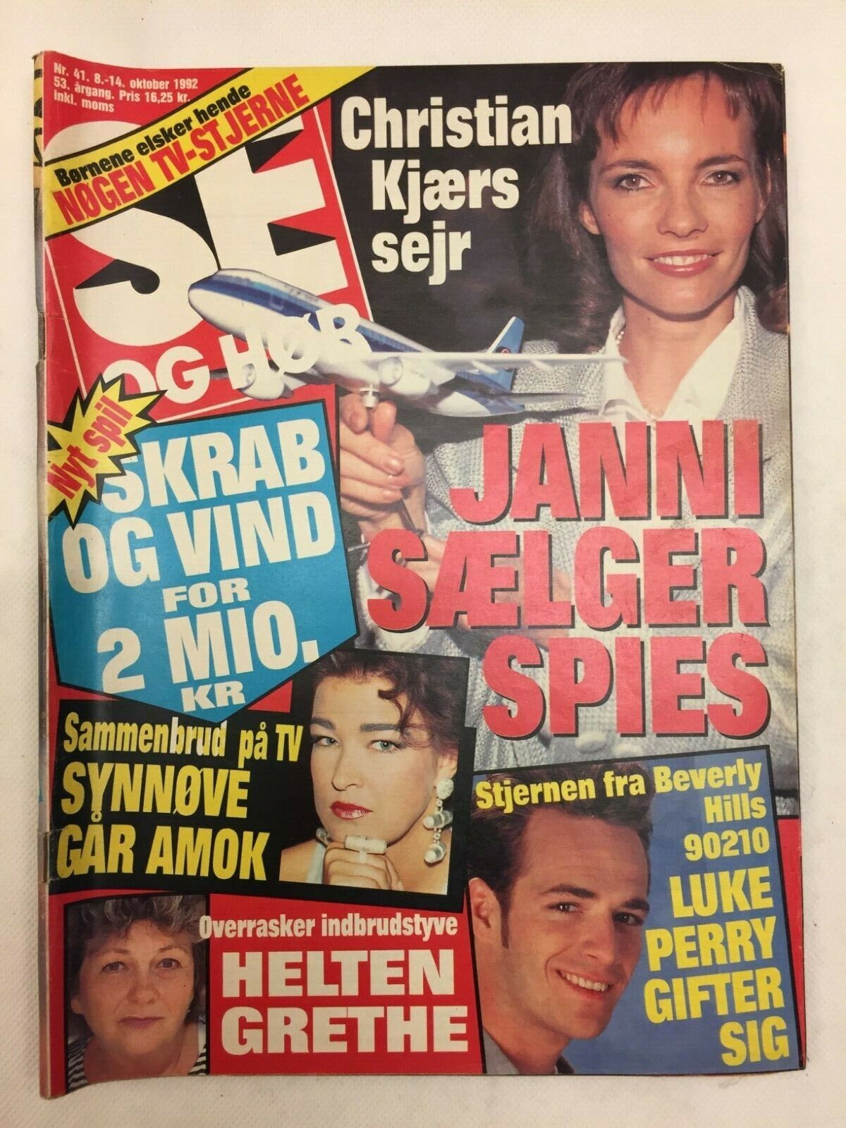 Luke Perry Dylan McKay Beverly Hills 90210 Danish Magazine 1992 "Se og Hoer"