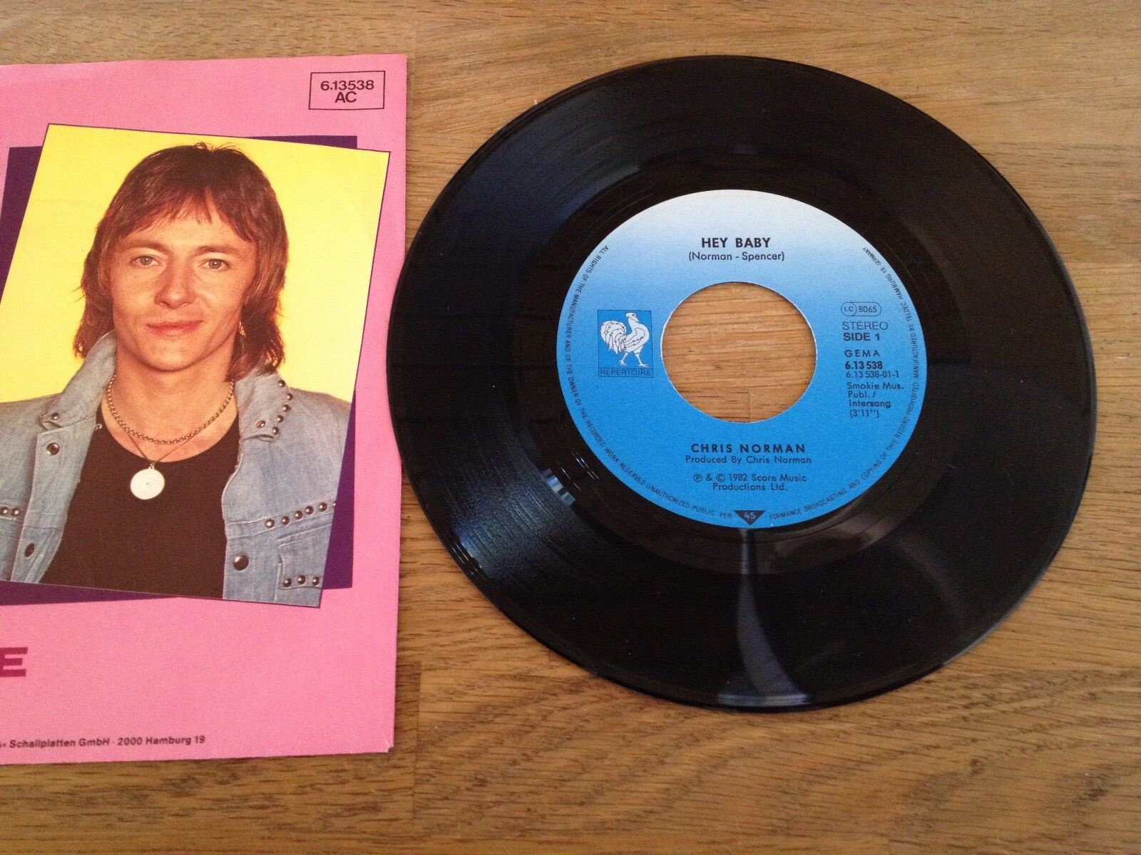 CHRIS NORMAN (SMOKIE) "HEY BABY/OH COLETTE" 1982 REPERTOIRE 613538 AC SINGLE***