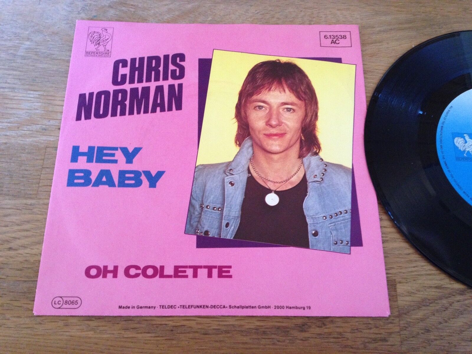 CHRIS NORMAN (SMOKIE) "HEY BABY/OH COLETTE" 1982 REPERTOIRE 613538 AC SINGLE***