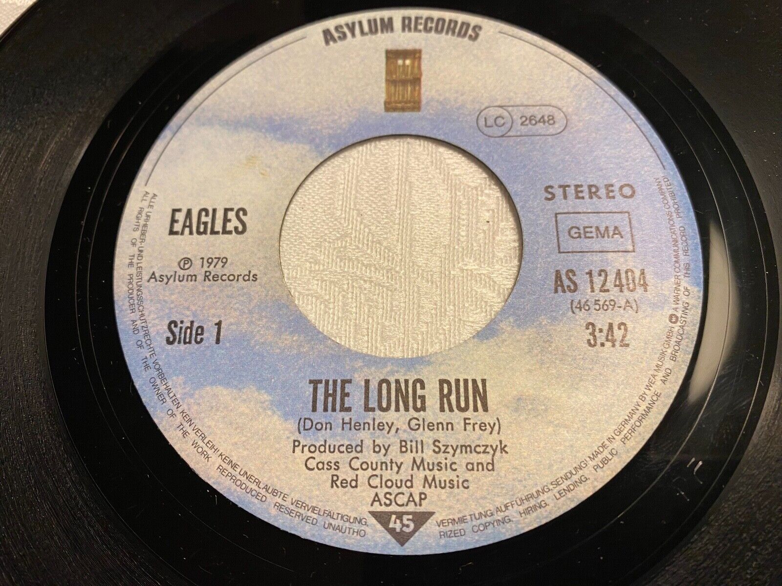 EAGLES "THE LONG RUN/THE DISCO STRANGER"  1979 W GERMAN PRESS 7" SINGLE ASYLUM*