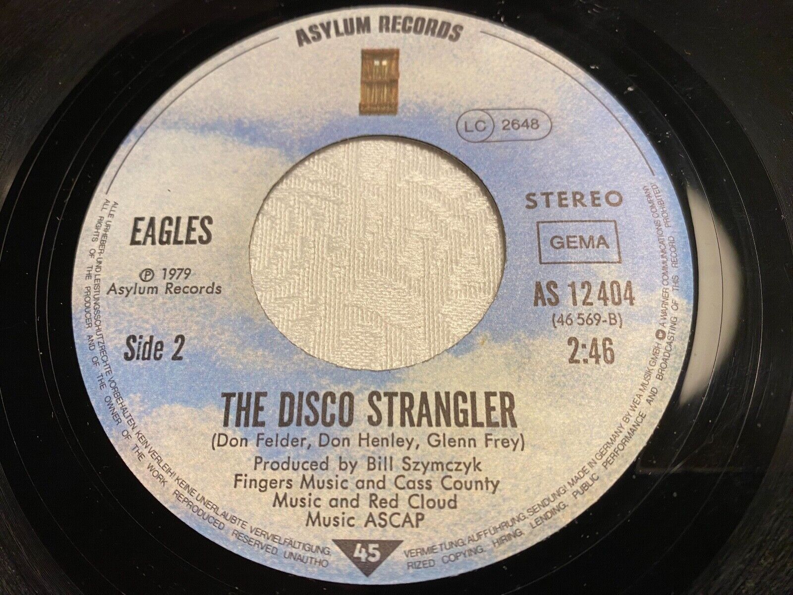 EAGLES "THE LONG RUN/THE DISCO STRANGER"  1979 W GERMAN PRESS 7" SINGLE ASYLUM*