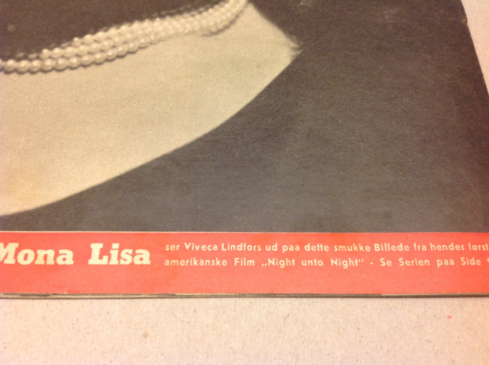 VIVECA LINDFORS NIGHT UNTO NIGHT ON BACK VTG DANISH Magazine Billed-Bladet 1950