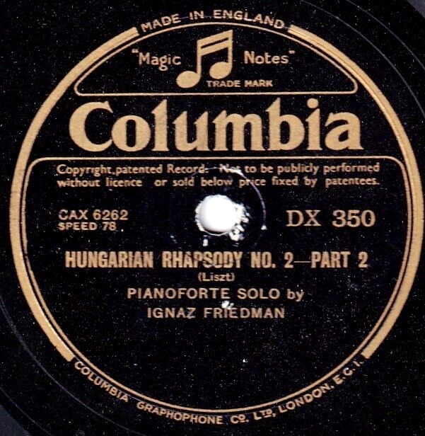 Friedman Liszt (Hungarian Rhapsody 2) Col DX 350 NM-