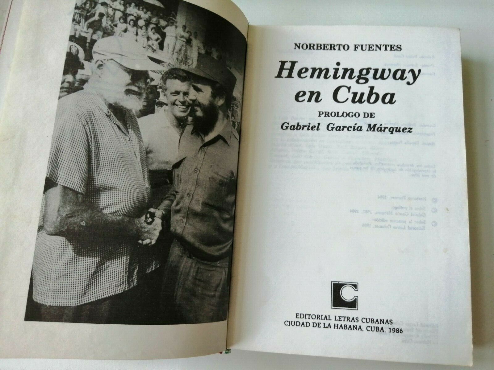 "Hemingway en Cuba" by Norberto FuentesSpanish book1986Well illustrated