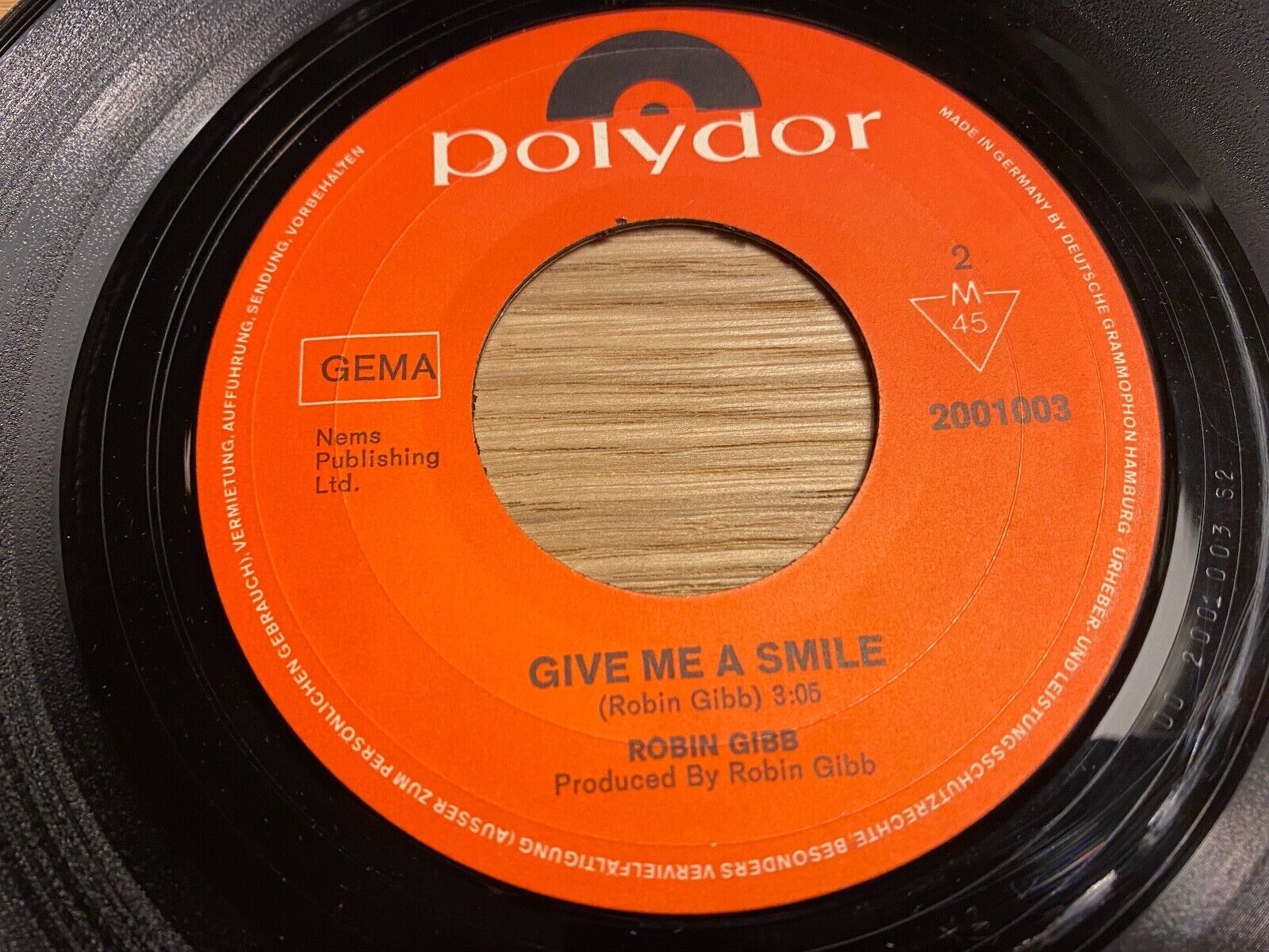 ROBIN GIBB  AUGUST OCTOBER / GIVE ME A SMILE"" POLYDOR RECORDS 1 PRESS GEMA M45