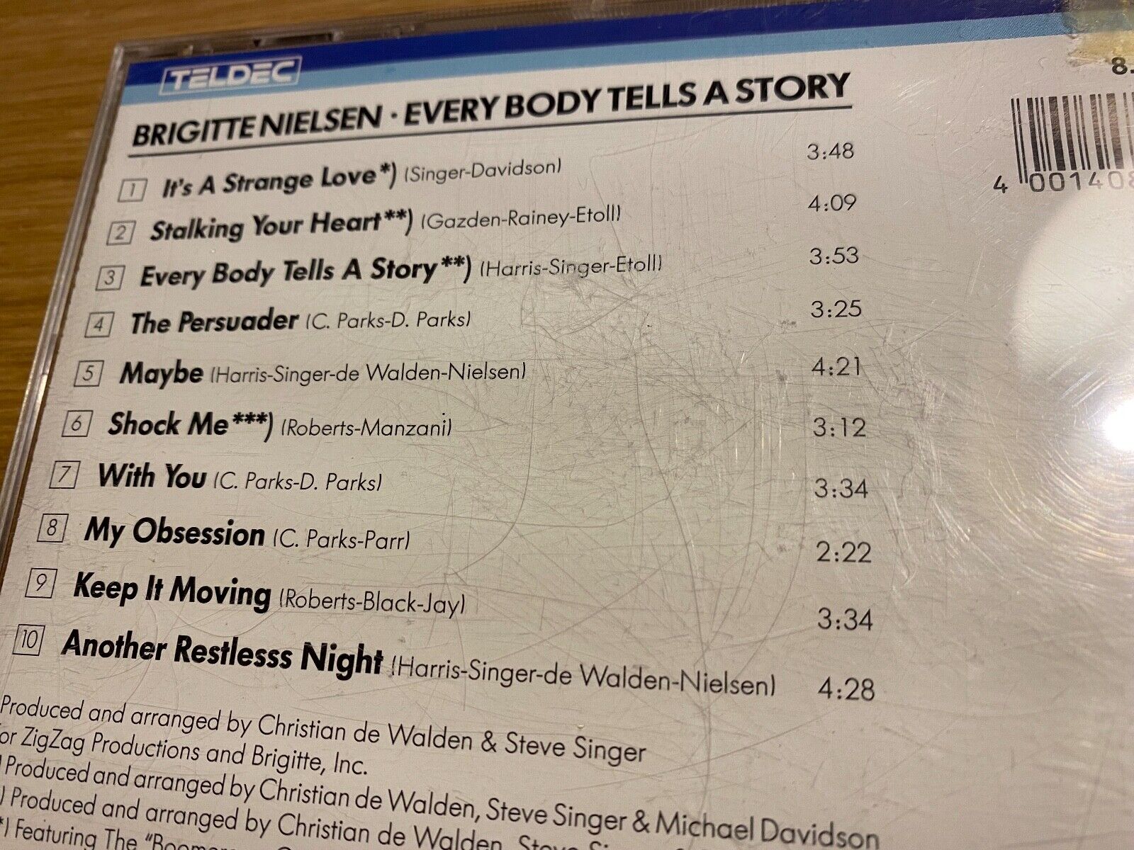 BRIGITTE NIELSEN "EVERY BODY TELLS A STORY" 1987 CD ALBUM 10 TRACK CD TELDEC AAD