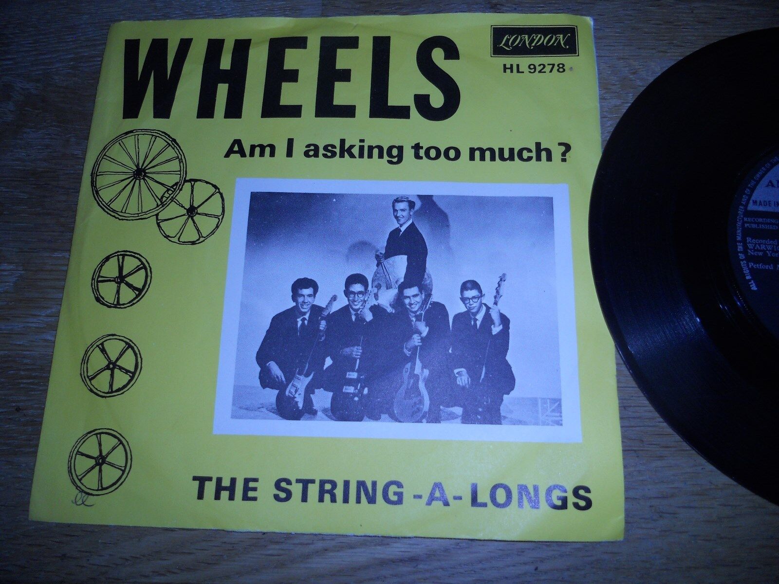 WHEELS "AM I ASKING TOO MUCH ? / THE STRING-A-LONGS" UK NCB 7 " SINGLE USED RARE