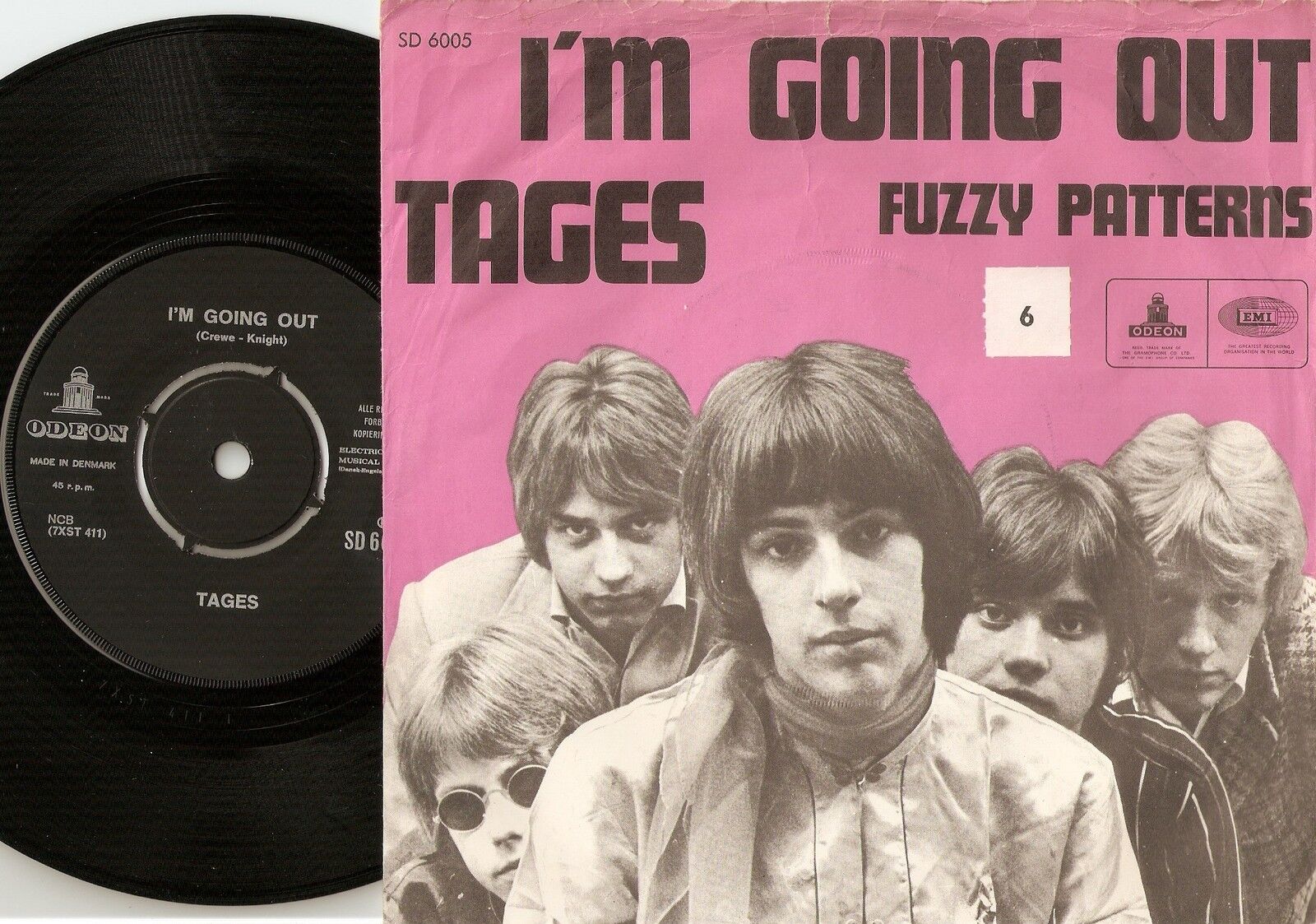 THE TAGES I`M GOING OUT  FUZZY PATTERNS DANISH 45+PS 1967 MOD FREAKBEAT PSYCH