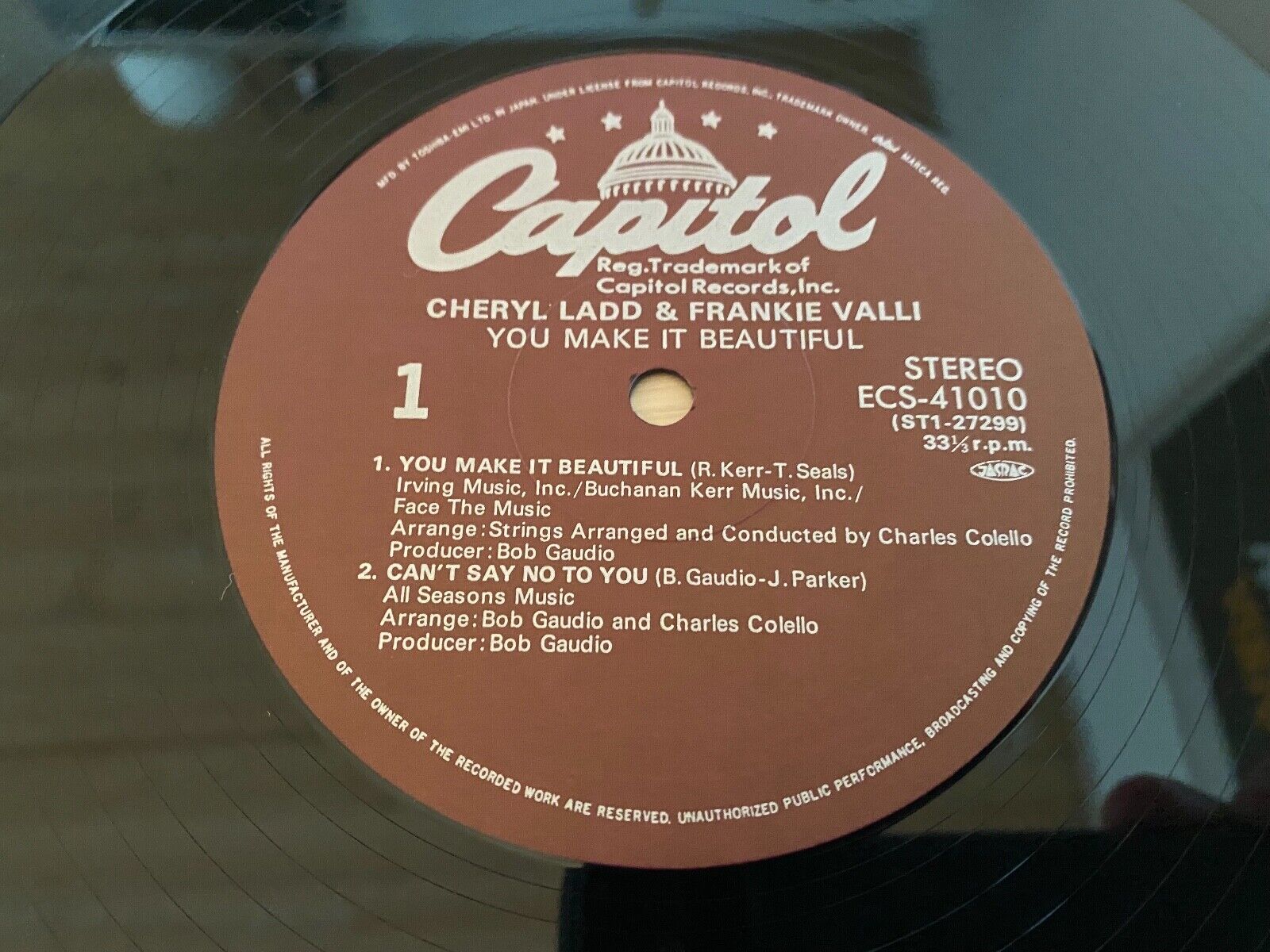 CHERYL LADD  FRANKIE VALLI "YOU MAKE IT BEAUTIFUL" CAPITOL RECORDS JAPAN 1982**