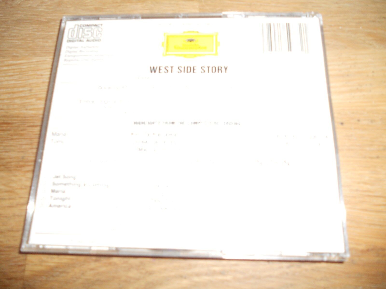 LEONARD BERNSTEIN CONDUCTS "WEST SIDE STORY" DEUTSCHE GRAMMOFON 1985 DIGITAL DDD