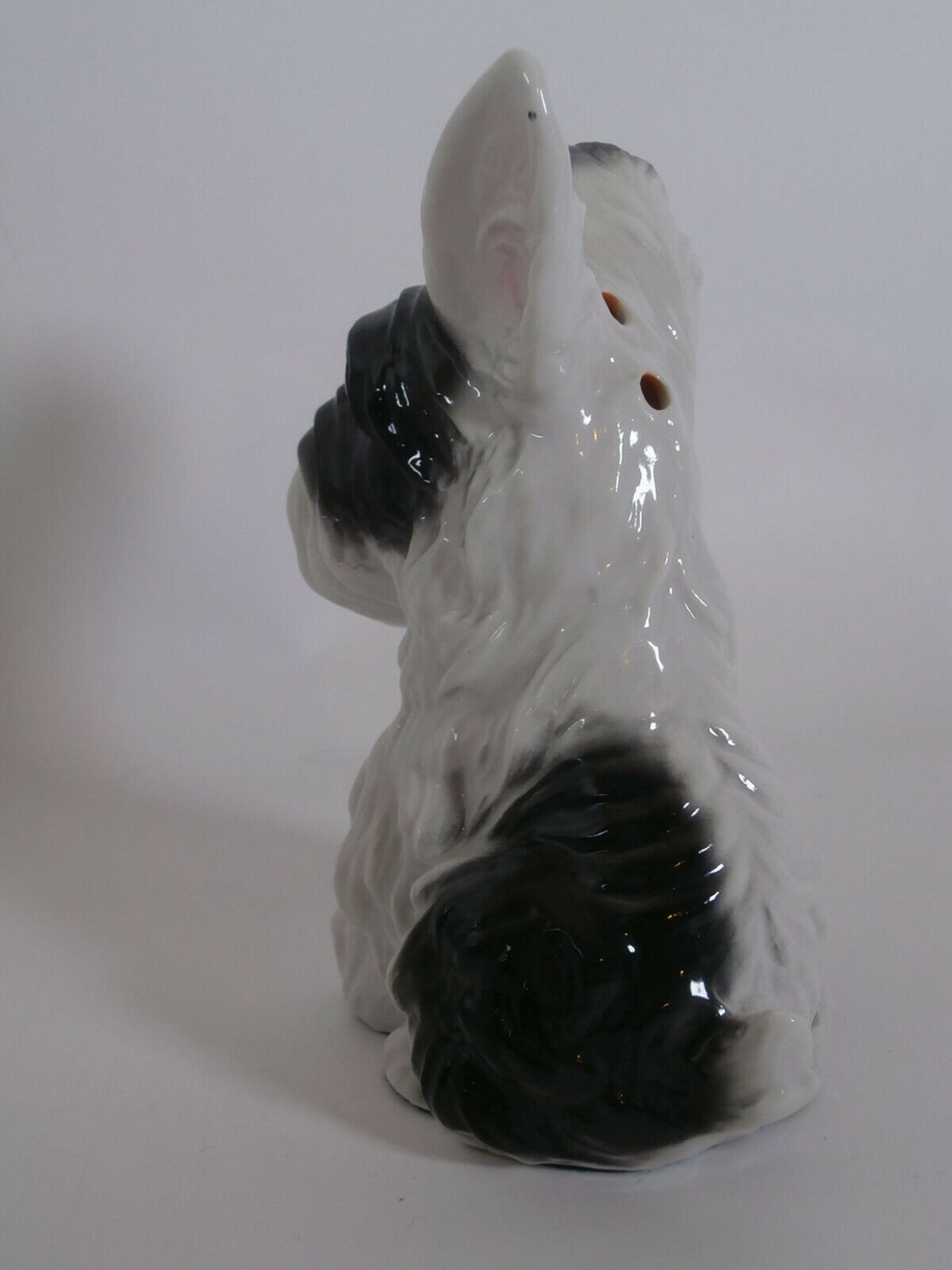 ~ Vintage MCM German Scottie Salt and Pepper Dog Perfume TV Lamp glass eyes