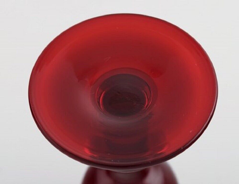 Monica Bratt for Reijmyre Twelve liqueur glasses in red mouth blown art glass