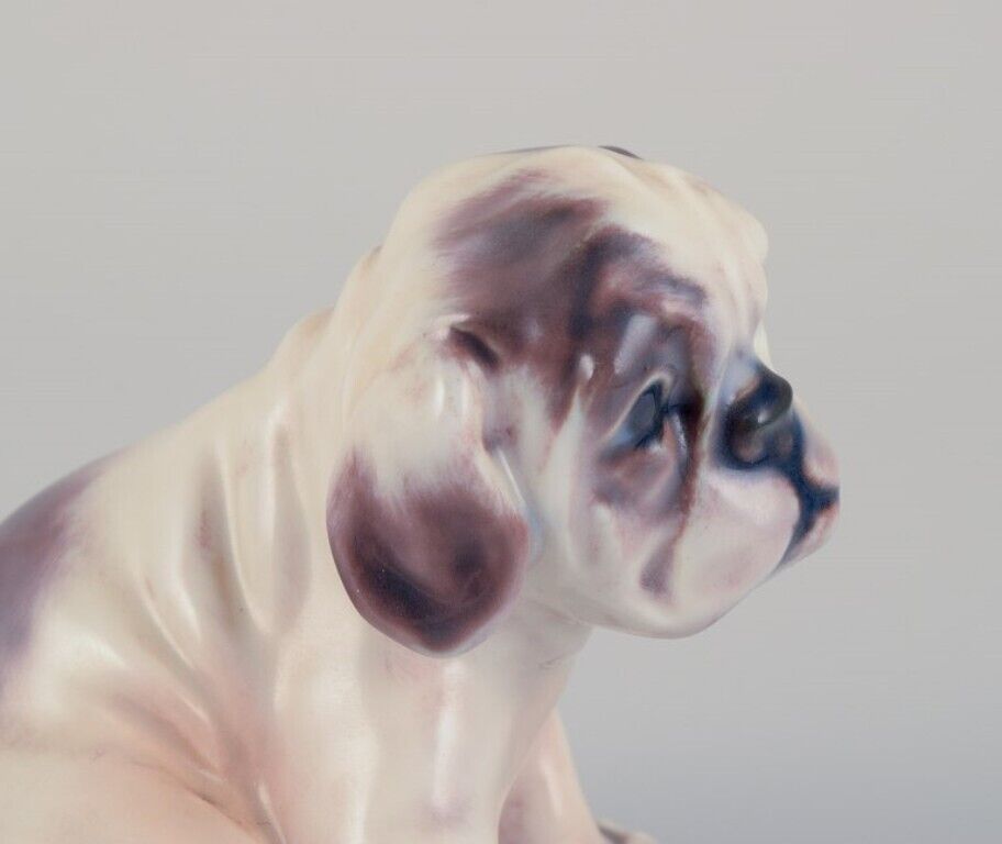 Dahl Jensen porcelain figurine of an English Bulldog puppy 1930s