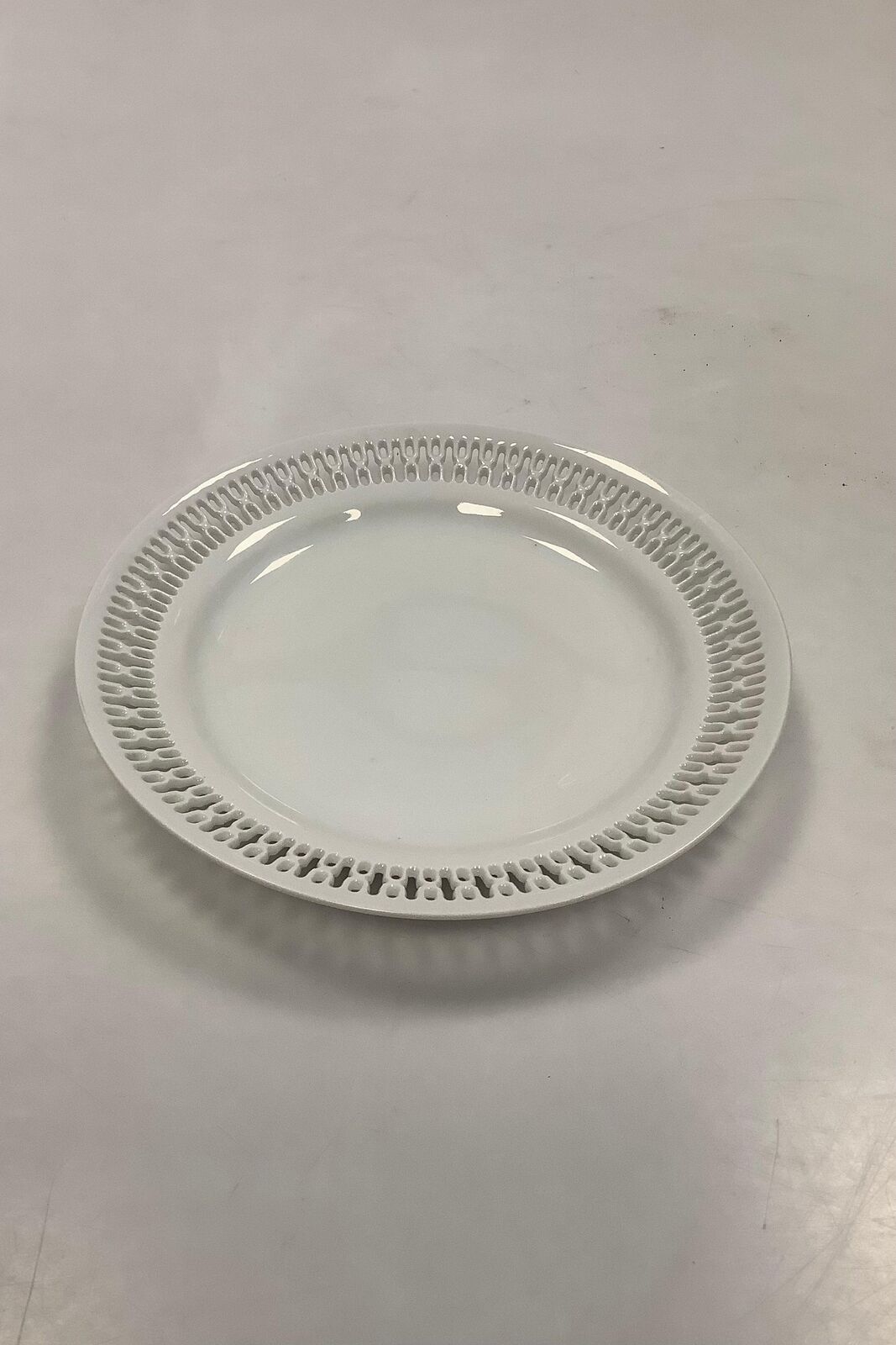 Bing and Grondahl Haga White Openwork Edge Cake Plate No 306