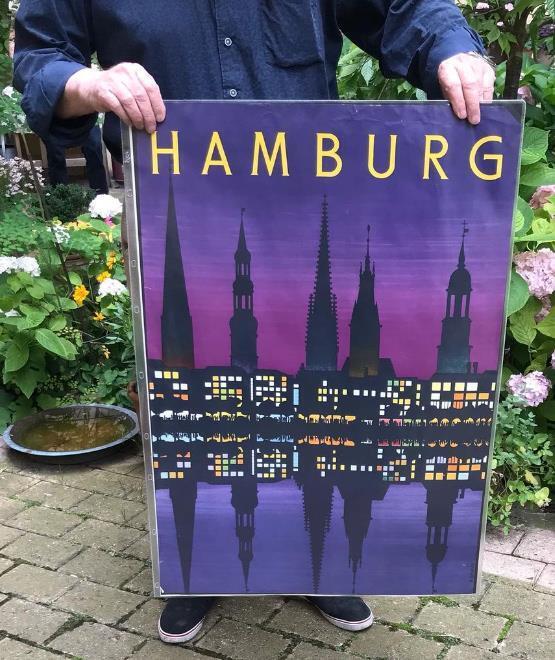 Hamburg By Night By Carl Griese Original Art Deco poster Ca 1929