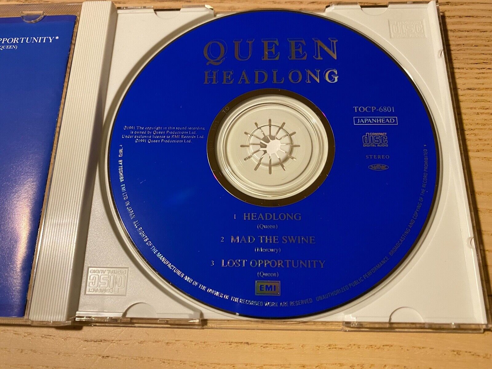 QUEEN "HEADLONG" 3 TRACK 1991 JAPANESE PRESS CD SINGLE TOPC-6801 JASRAC OOP SEE