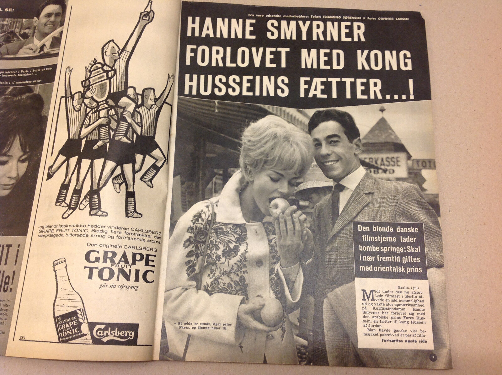 HANNE SMYRNER KING HUSSEIN'S COUSIN FARES HUSSEIN MARRIAGE Danish Magazine 1961