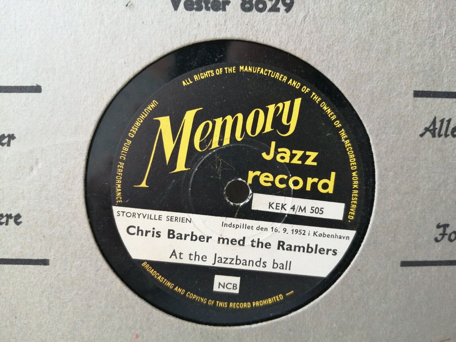 78 RPM  shellac CHRIS BARBER med the RAMBLERS : Buddy Bolden /At the jazzbands