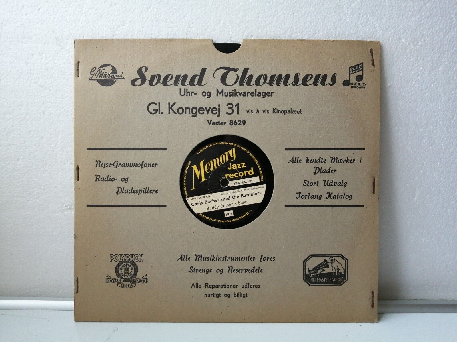 78 RPM  shellac CHRIS BARBER med the RAMBLERS : Buddy Bolden /At the jazzbands