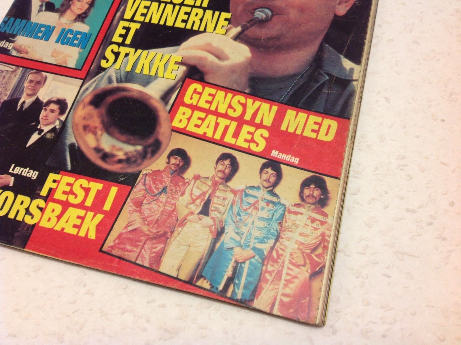 The Beatles Lennon McCartney Back Cover Vtg Danish Magazine 1985 "Se og Hoer"