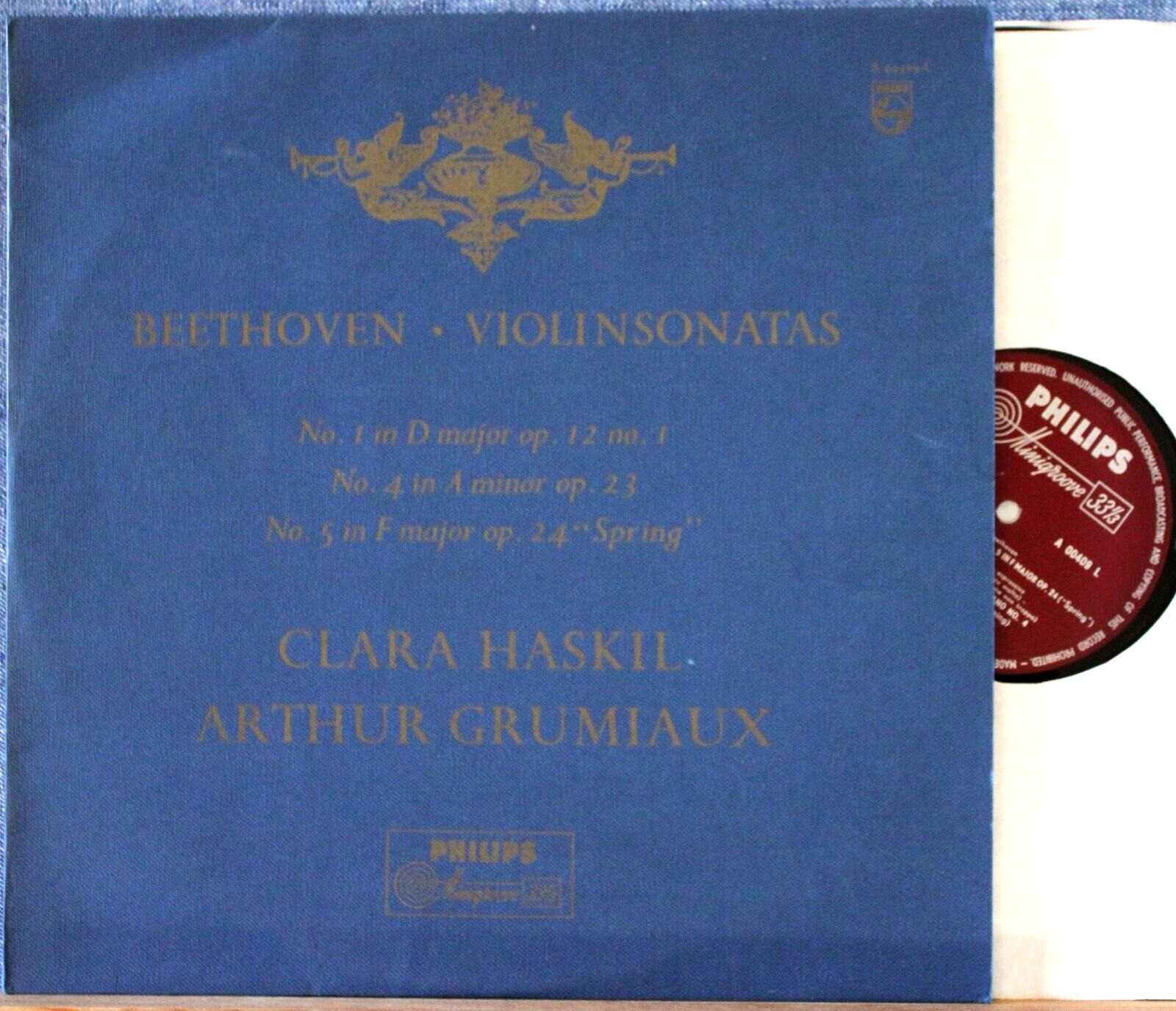 Grumiaux; Haskil Beethoven (Violin sonatas 1+4+5) Philips A 00409 L NM